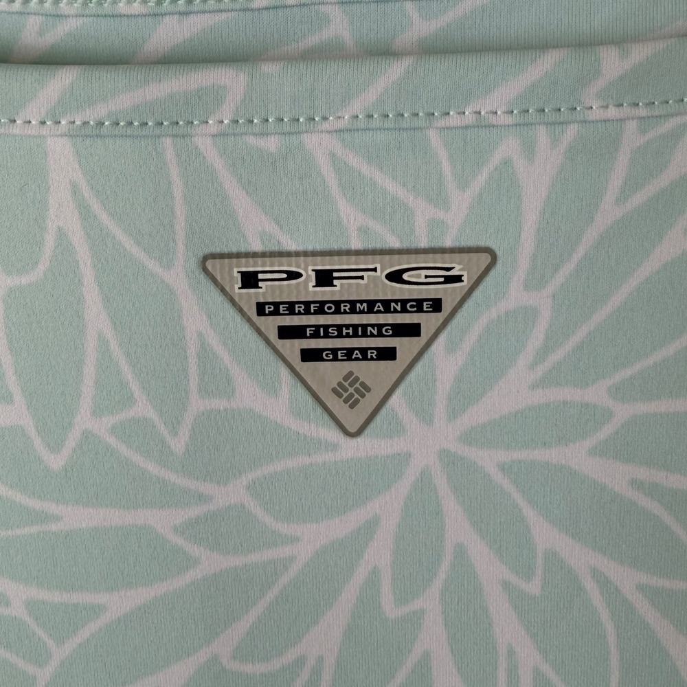 Columbia PFG Freezer Dress M Blue Floral Performance Stretch Outdoor Hiking Boat - Picture 7 of 9